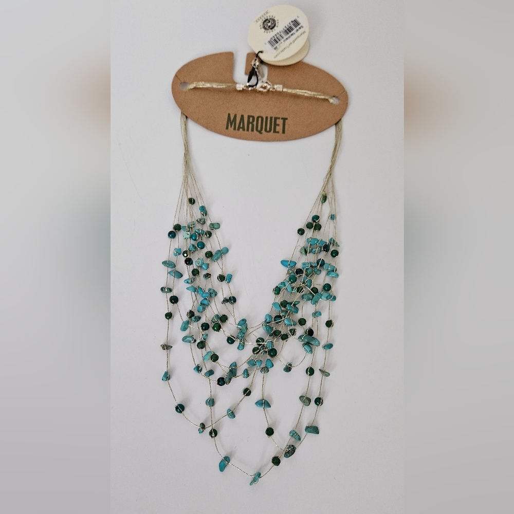 MARQUET Turquoise Beaded Necklace